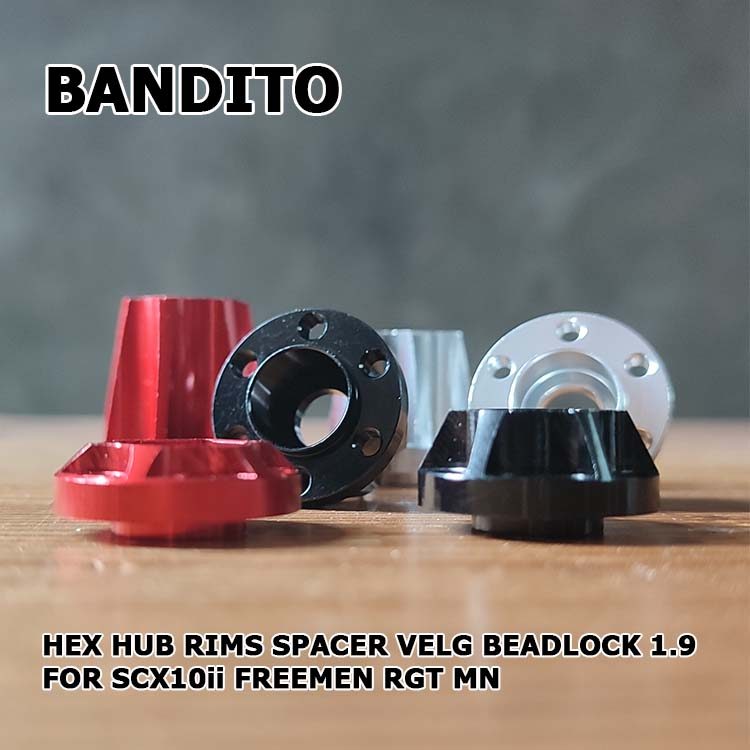 BANDITO Hex Hub Rims Spacer Velg Beadlock 1.9 for SCX10ii Freemen RGT MN