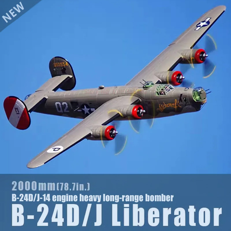 Flightline 2m Super Large Wing Span B-24 Liberator Simulation RC Model Aircraft PNP B-24d/j-14 Heavy