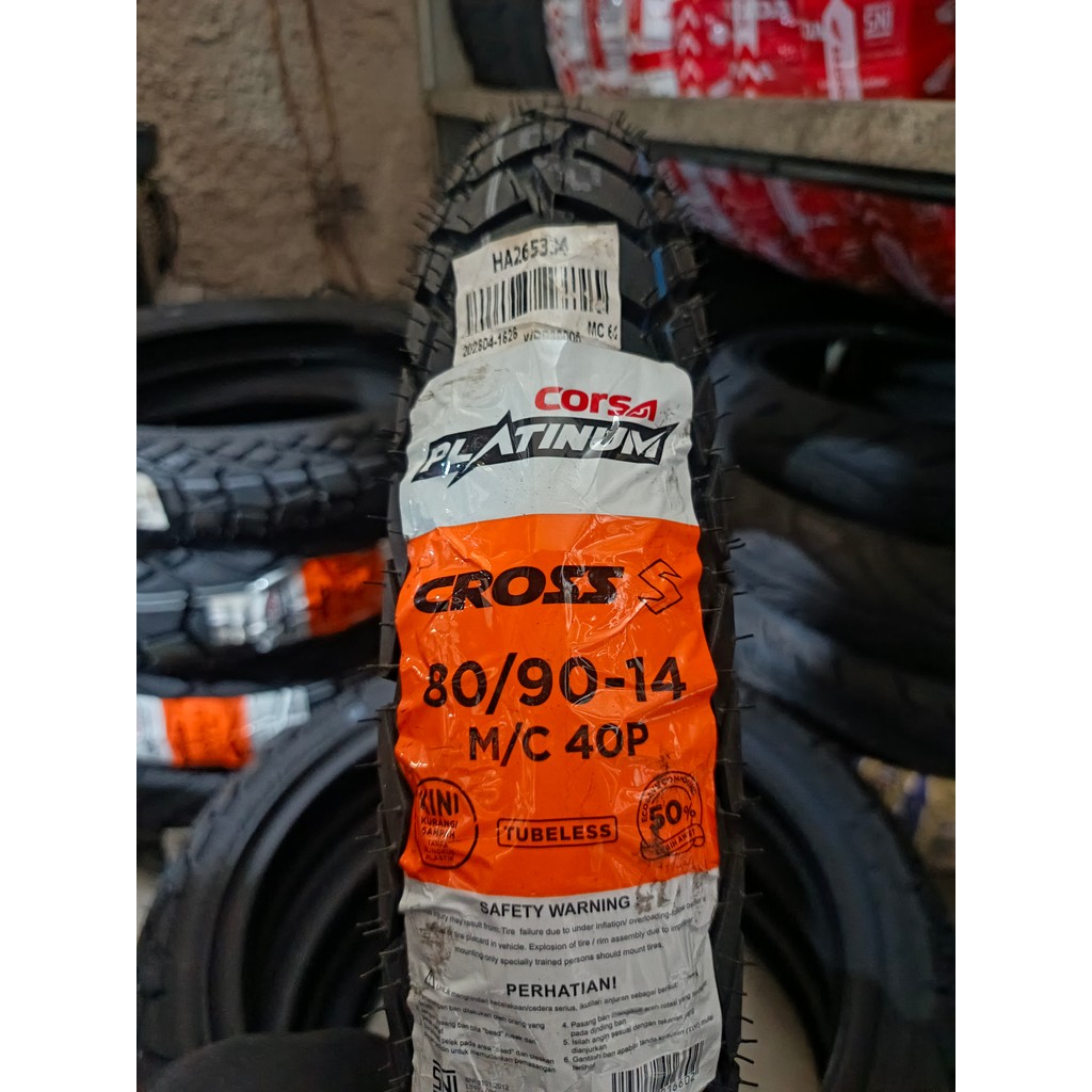 BAN CORSA CROSS S 80/90-14 TUBELESS PRODUKSI TERBARU CORSA CROSS-S