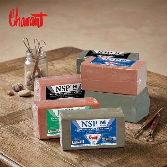 Chavant Clay NSP Green 2Lb - Tanah Liat Pemodelan Berbasis Minyak Tidak Mengering untuk Detail Tingg