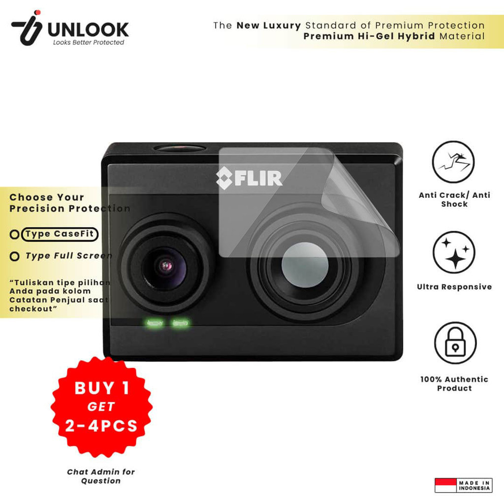 UNLOOK Hi-GEL HYBRID Hydrogel+ Screen Guard for Flir Duo R, Duo Anti Bekas Jari Dust Proof Presisi P