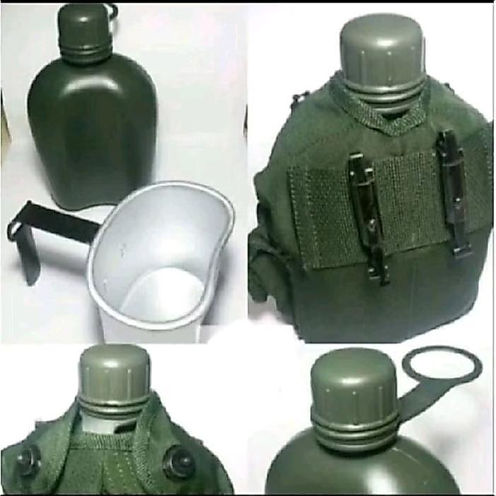 veples jatah Tni Polri hijau dan hitam botol aluminium
