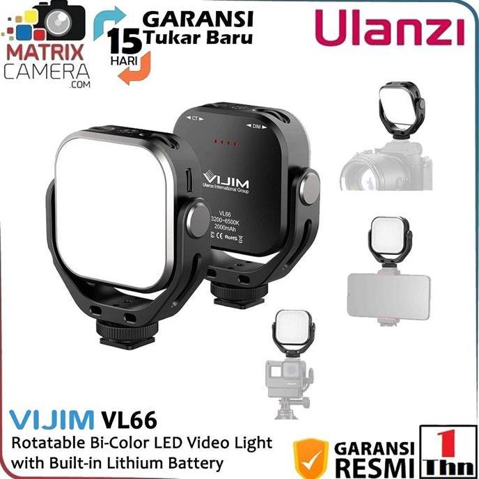 Ulanzi Vijim Vl66 Rotatable Bi Color Adjustable Led Video Light