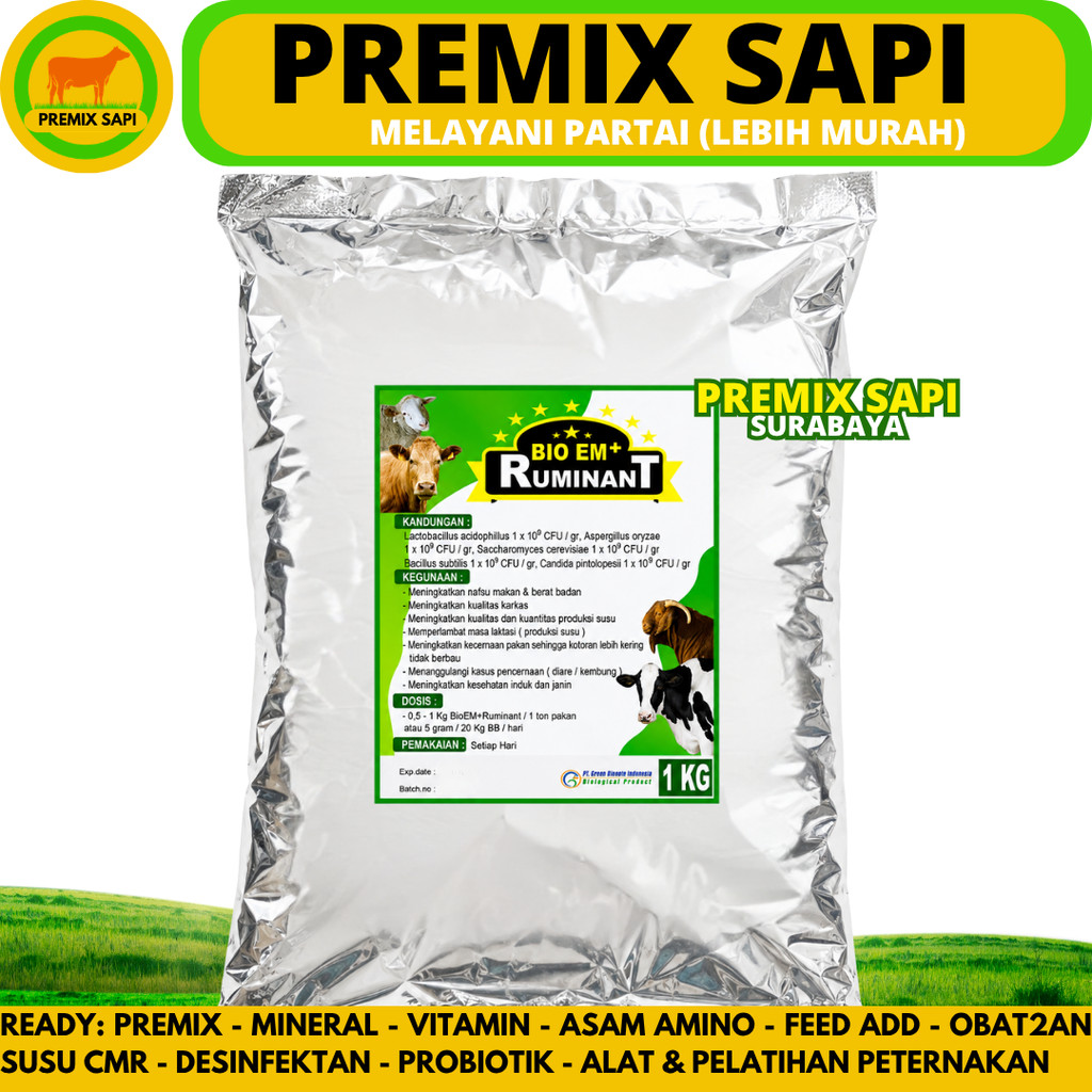 PROBIOTIK BIO EM PLUS SERBUK 1KG - Probiotik Serbuk Peternakan untuk Fermentasi Pakan - Probiotik Sa
