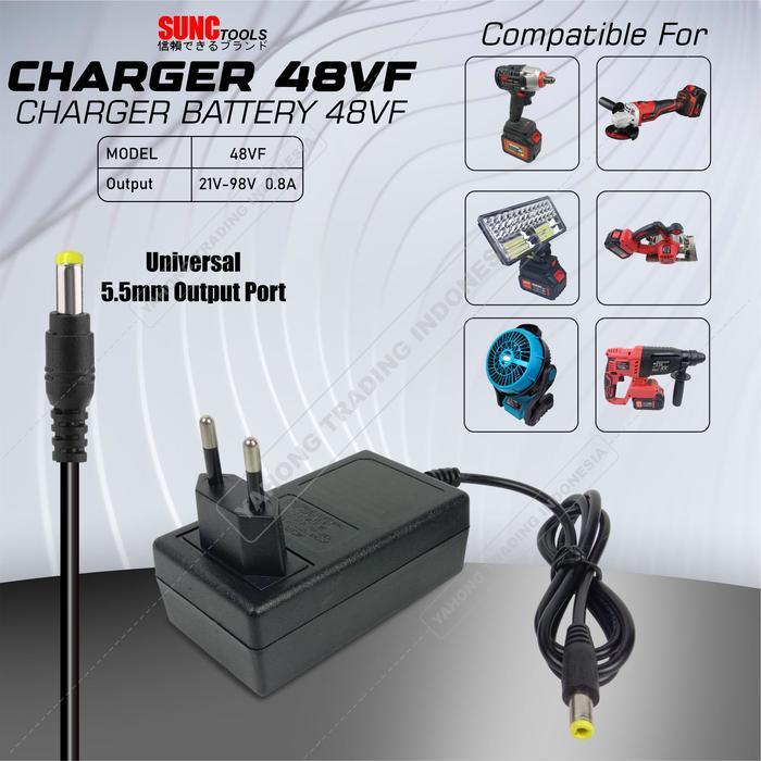 Adaptor Charger 48V Mesin Bor JLD TOOLS IMPACT WRENCH JLD GERINDA 48V