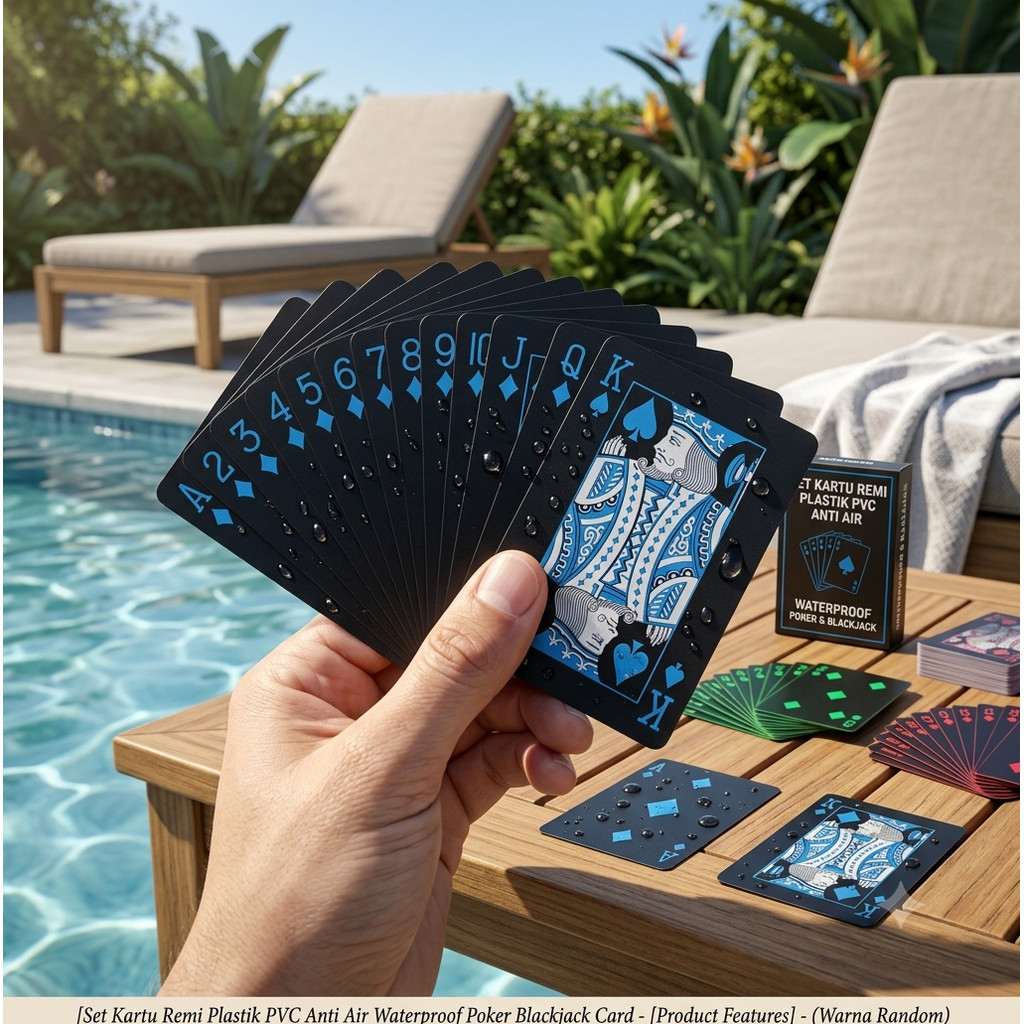 Set Kartu Remi Plastik PVC Anti Air Waterproof Poker Blackjack Card