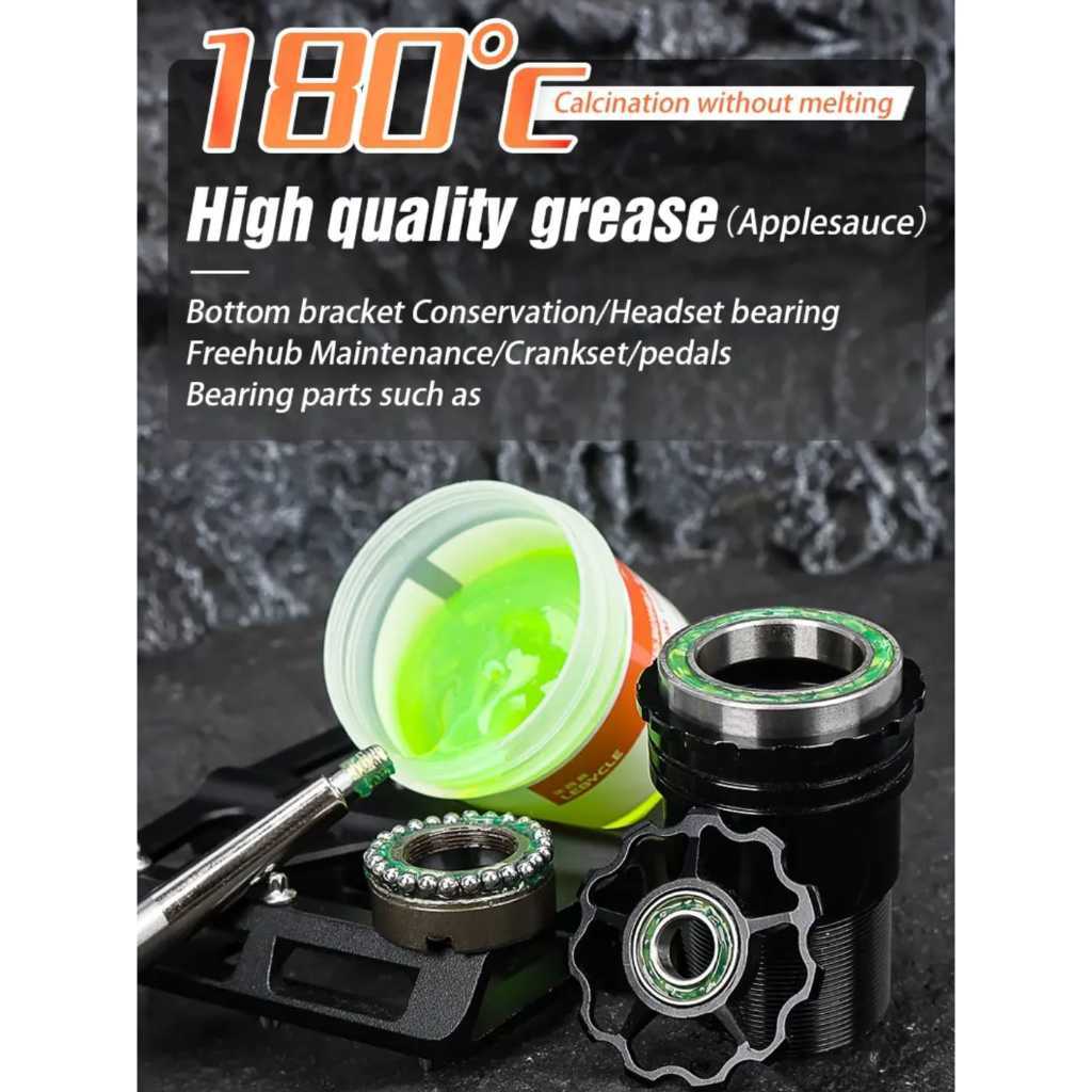 Foto Lebycle Premium Grease Stempet Gemuk Pelumas Merah Bearing Sepeda 50gr Hijau