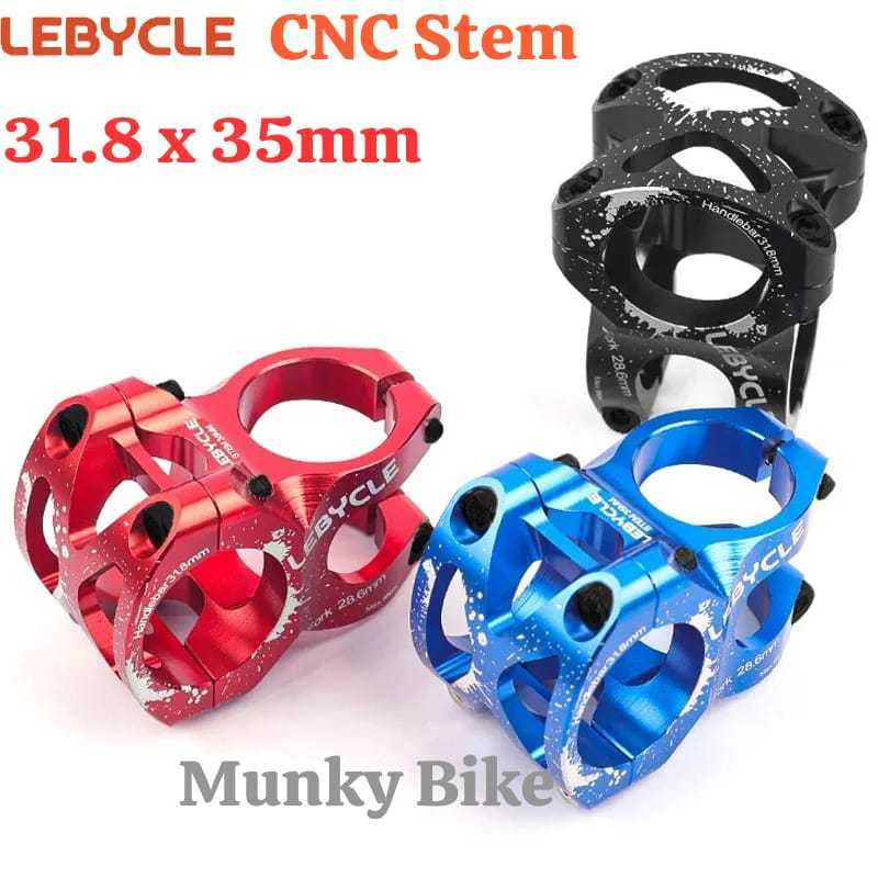 Foto Stem Pendek Lebycle 31.8 x 35 mm Colorfull Clamp Oversize 31.8mm Alloy Sepeda MTB