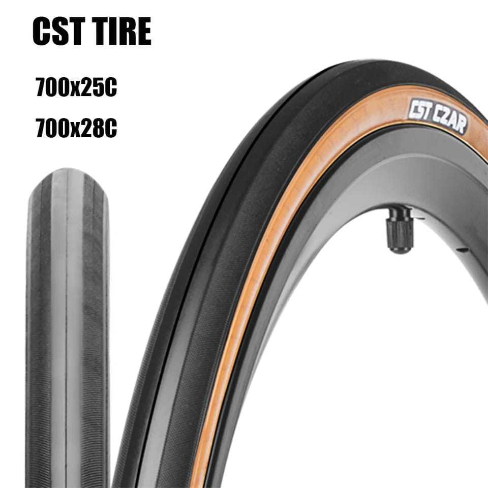 Foto Ban Luar CST Czar 700x25C 700x28C Tanwall Skinwall Coklat Non Foldable Sepeda Roadbike RB 700c x 25 28