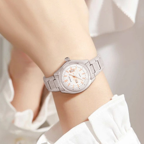 FAVORIT HALEI IND 8010 L - BERGARANSI JAM TANGAN WANITA HALEI ORIGINAL ANALOG FASHION RANTAI