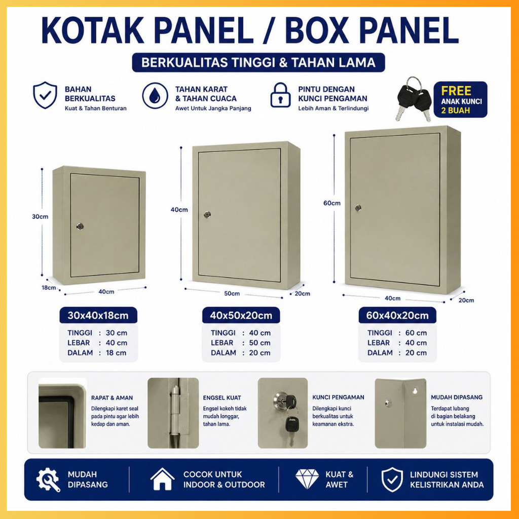 BOX PANEL KOTAK PANEL LISTRIK 30x40x18 / 40x50x20 / 60x40x20