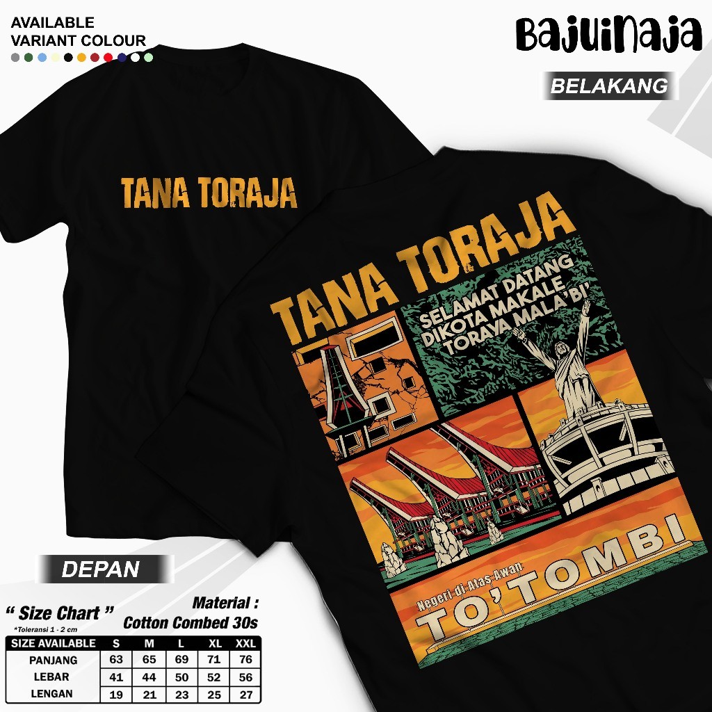 Kaos Toraja Culture Unisex T-Shirt Adat Toraja Cotton Combed 24s Adem Lembut Nyaman Dipakai Pria Wan