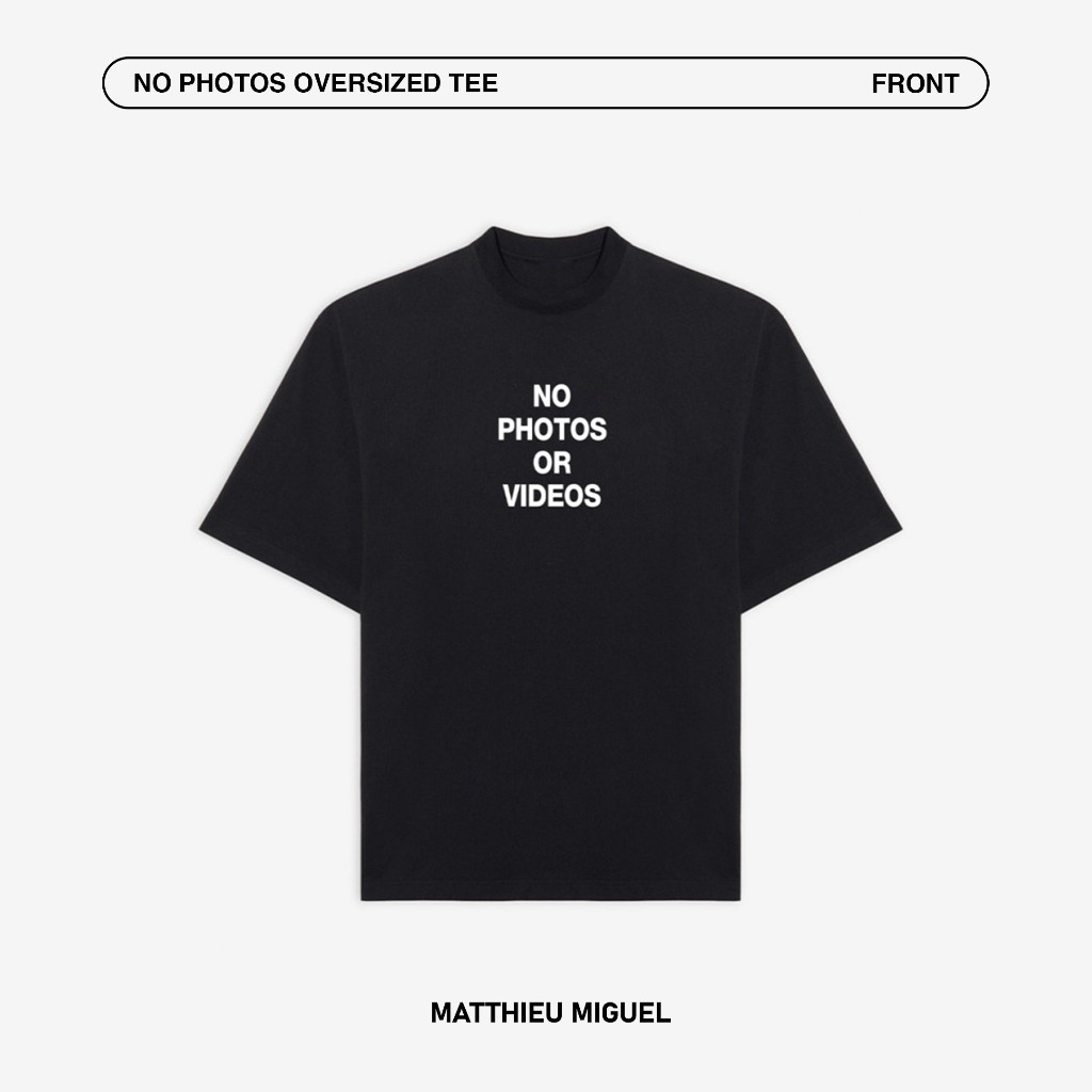 MATTHIEU MIGUEL - NO PHOTOS OVERSIZED TEE - BLACK