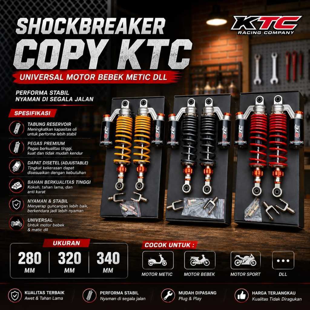 Shockbreaker Belakang Tabung Atas Copy KTC/RCB 280/320/340