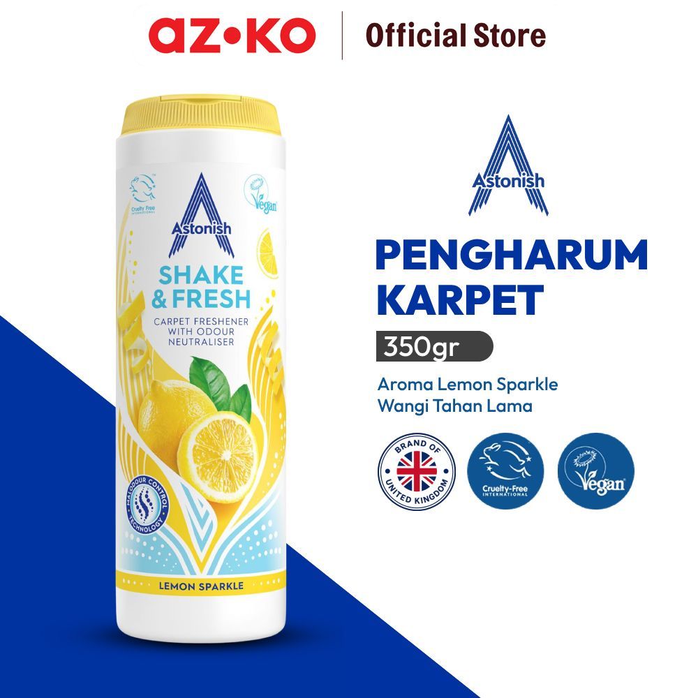 AZKO Astonish Shake & Fresh Lemon Sparkle Pengharum Karpet 350 gr Carpet Freshener Pewangi Ruangan P