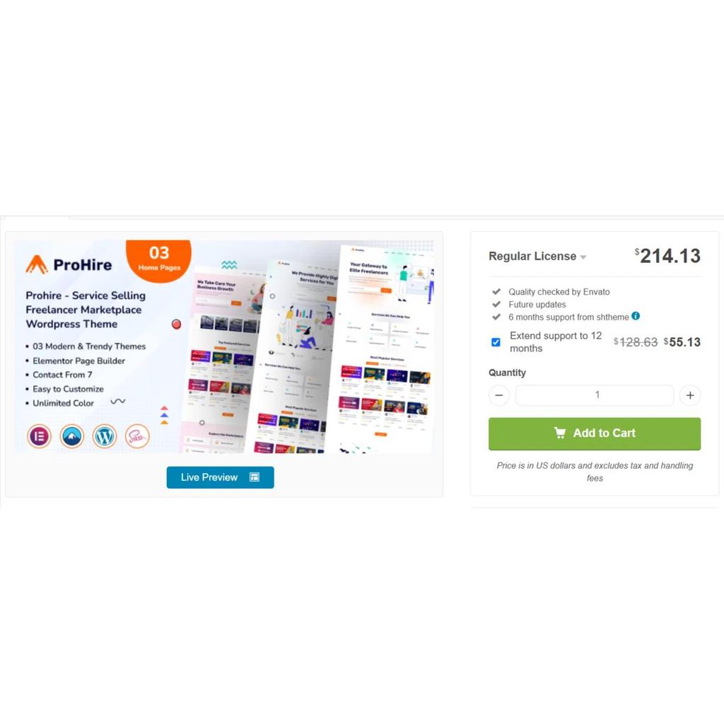 Prohire Wordpress Template - Service Selling Freelancer Marketplace Template Wordpress Arti Digital