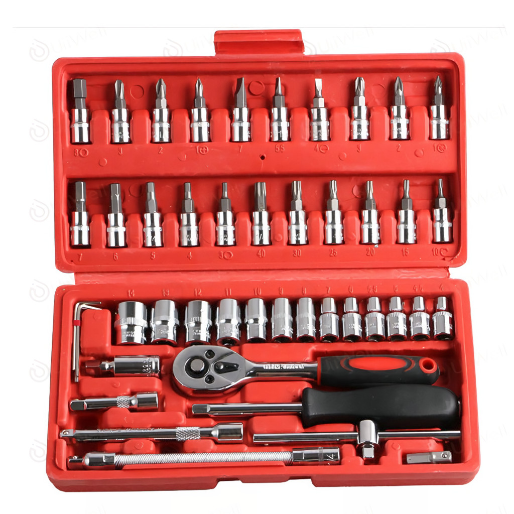 82 Buah Set Kunci Set Pas Kunci Socket Wrench Set Reparasi Mobil MotorKunci Socket Lengkap Tool Kit