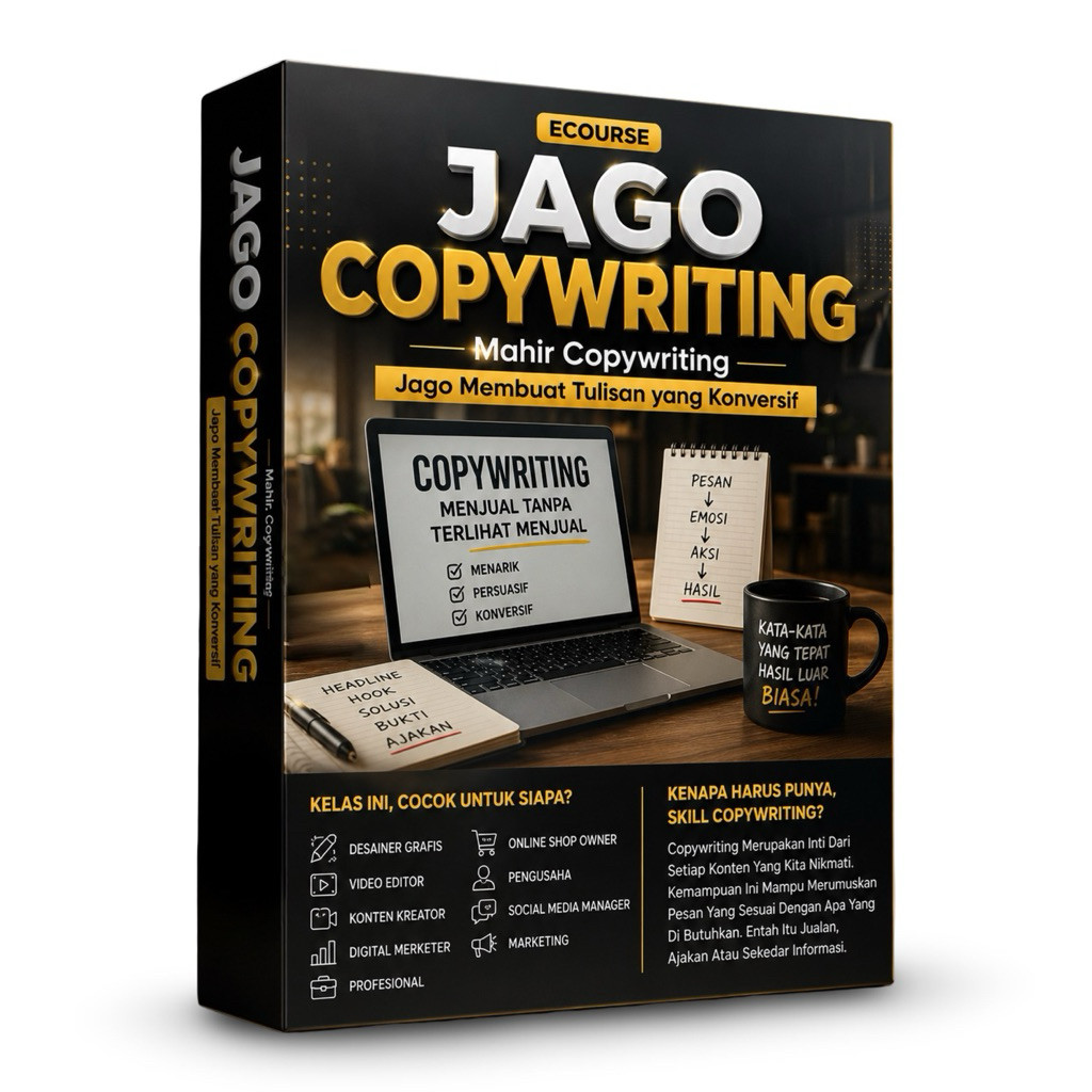JAGO COPYWRITING - Ecourse Mahir Copywriting Jago  Membuat Tulisan yang Konversif - Materi Video