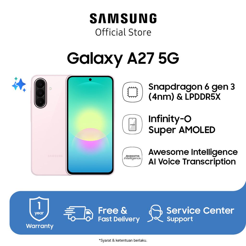 Samsung Galaxy A27 5G 8/256GB - Light Pink | Hp AI | IP64 | 5000 mAh