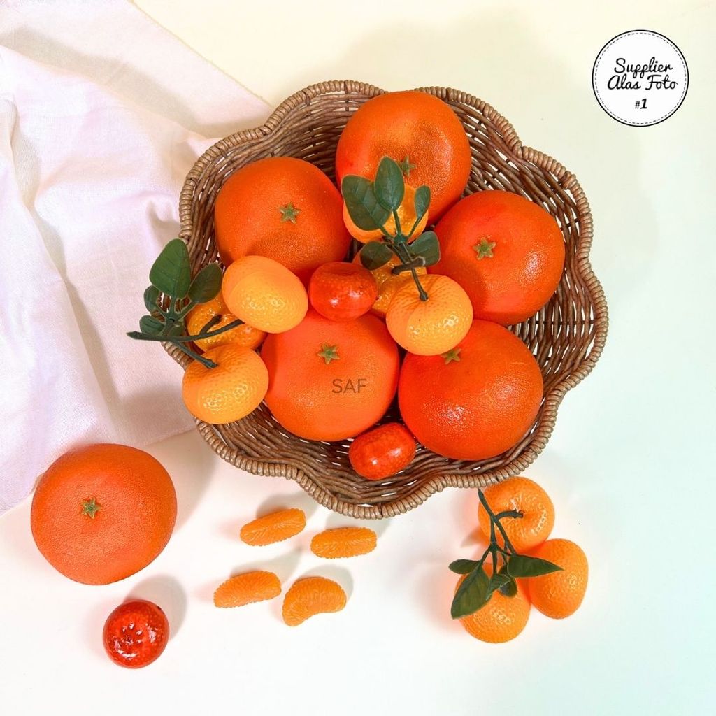 SAF Jeruk Artificial Dekorasi Foto Produk - Buah Jeruk Palsu (Fake Orange)