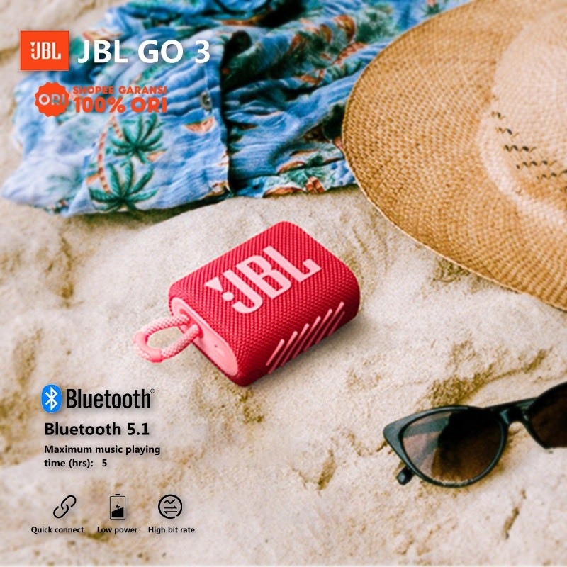 JBL Go 3 Portable Bluetooth Speaker Wireless IP67 Waterproof and Dustproof Built-in Battery Original