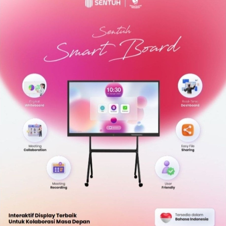 AGEN INTERACTIVE FLAT PANEL IFP 75 INCH LAYAR SENTUH, TV TOUCHSCREEN SMARTBOARD INTERACTIVE  SENTUH 