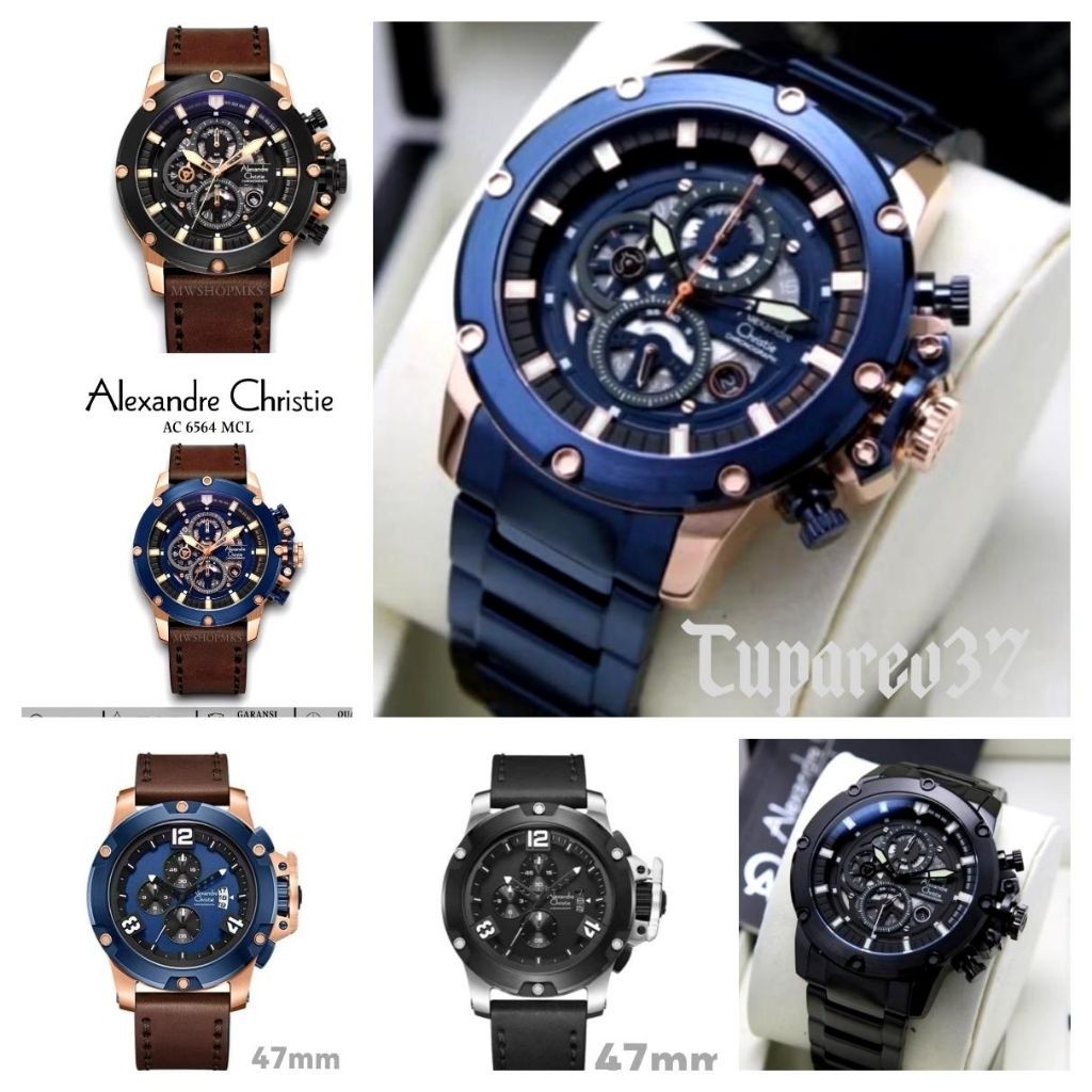 11.11 AC 6564 JAM TANGAN  PRIA ALEXANDRE CHRISTIE AC6564 PRIA / AC 6564 RANTAI / 6564 LEATHER ORIGIN