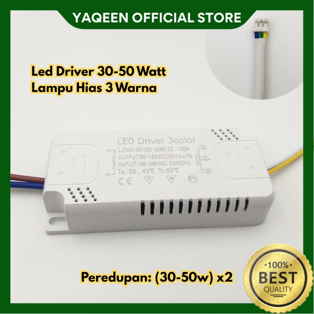 YAQEEN- Led Driver 30-50 Warna Hias Lampu BR221 3 Watt