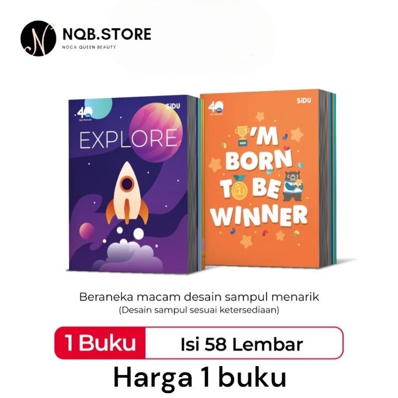 

NQB - SiDu 1 Buku Tulis Sinar Dunia 58 Lembar Satu - SATUAN TEBAL 58L