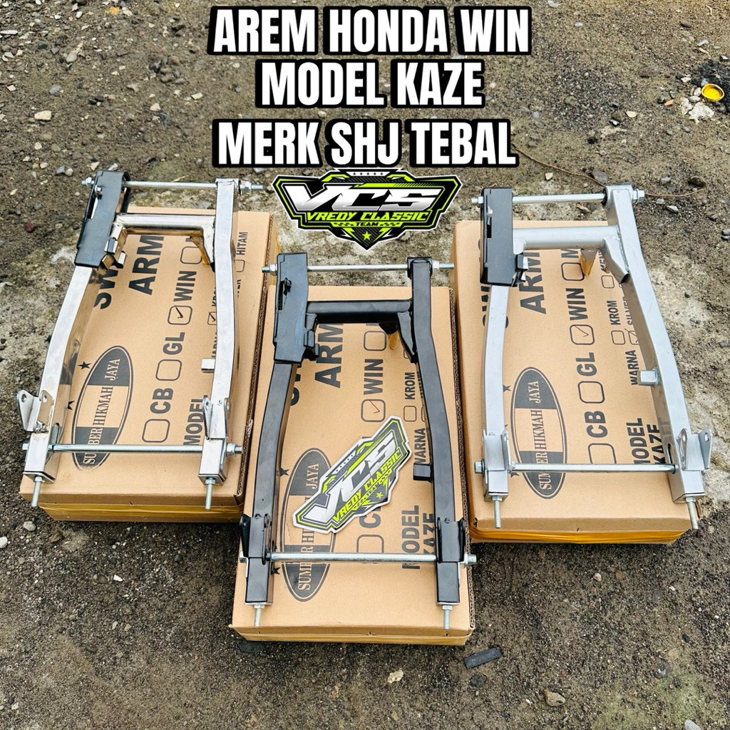 ARM HONDA WIN FULLSET silver crom hitam arem KAZE PNP HONDA WIN TINGGAL PASANG MERK SHJ swing arm HO