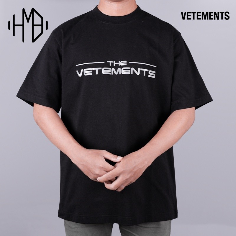 (COD) Vetements Reflective Logo Tee Black