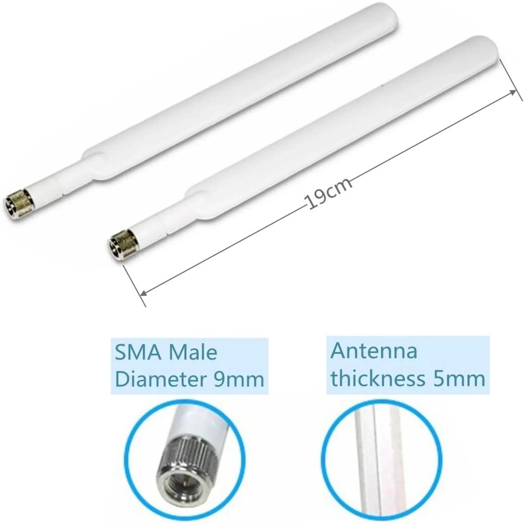 2PCS 4G LTE Wireless Router Antenna 5dBi Signal Gain Antenna with SMA Connector for Huawei B310/B593