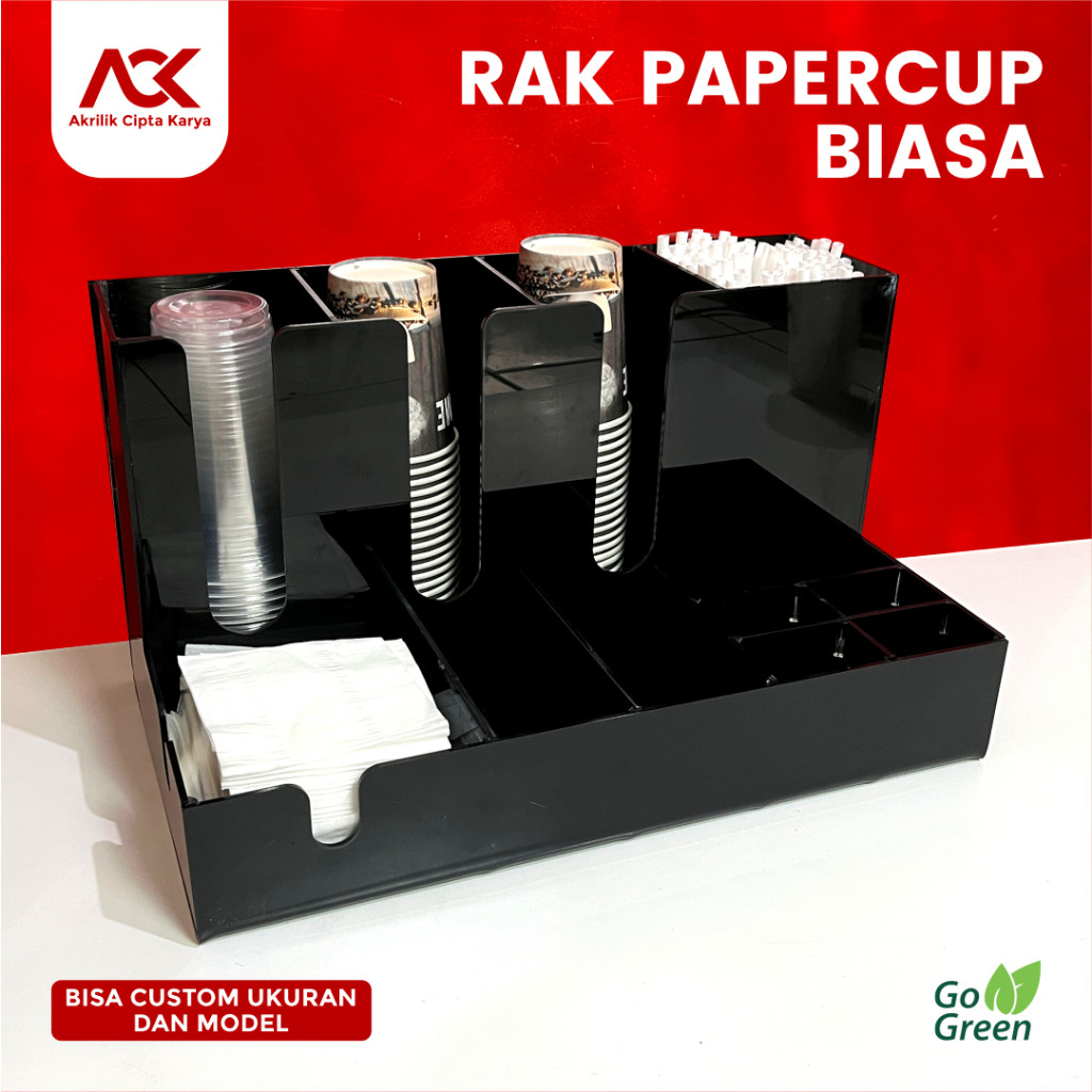 Rack /  Rak /  Dispenser Cup /  Organizer Paper Cup Jumbo /  Rak Organizer Akrilik / Rak Botol / Rak