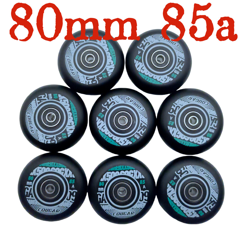 Inline skate wheel roller wheel black wheel 80mm 85A bearing 608rs 8wheels/lot