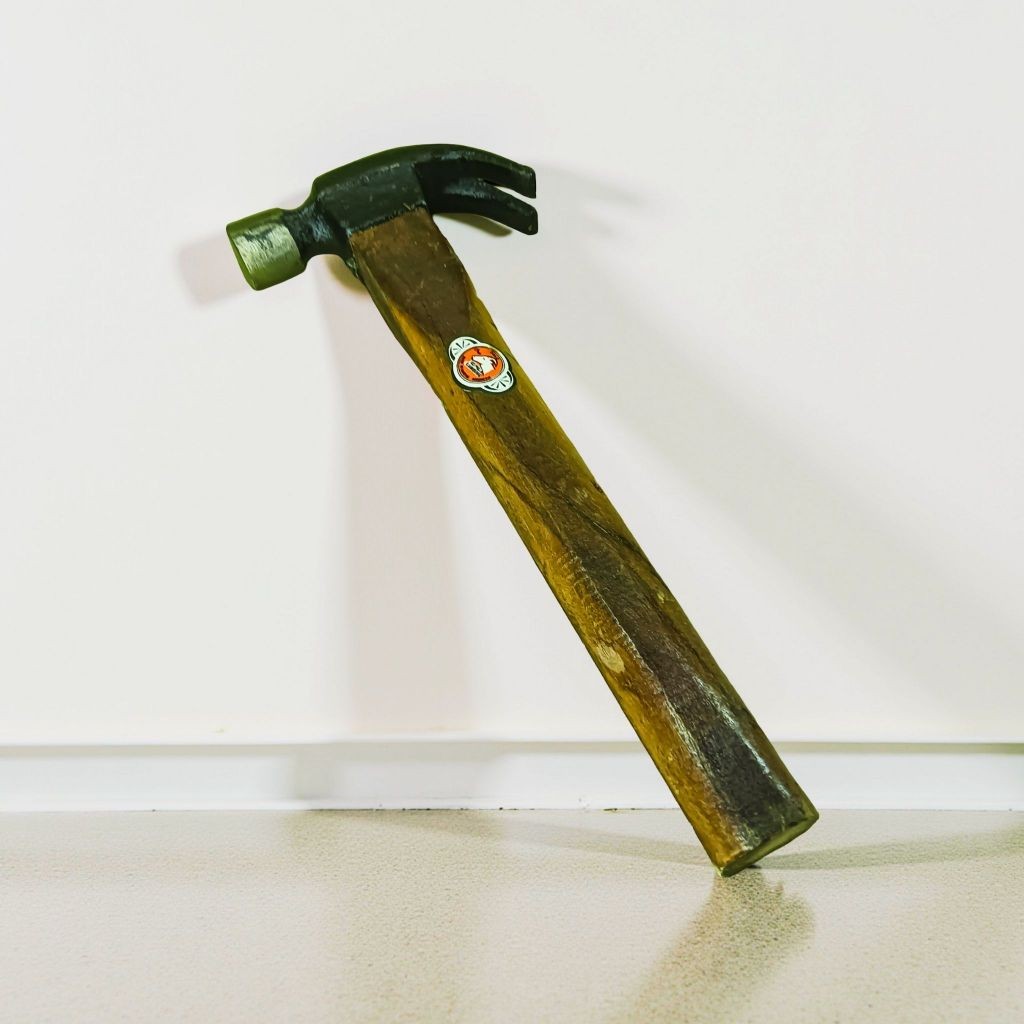 (COD) Palu Kambing 0,50 OZ Gagang Kayu Jati Asli Baja / Martil Palu Ceweng Original Berkualitas MADE