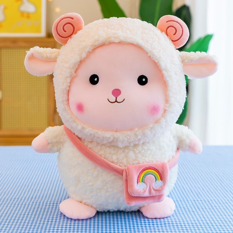 boneka domba sling bag boneka sheep lucu boneka animal domba anak 40cm boneka unik lucu boneka