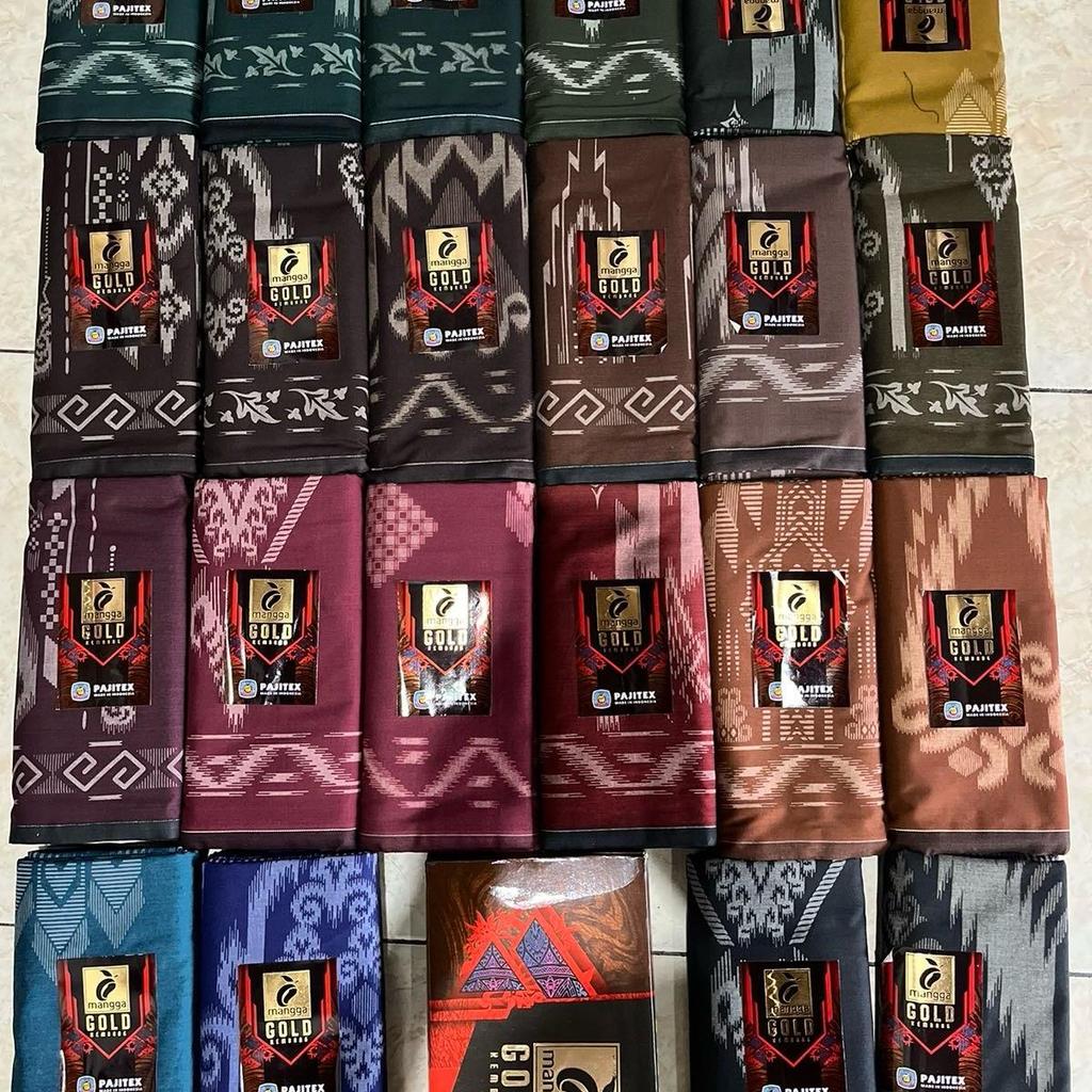 Sarung Mangga Gold Kembang, Gajah Duduk, Wadimor Batik Bali