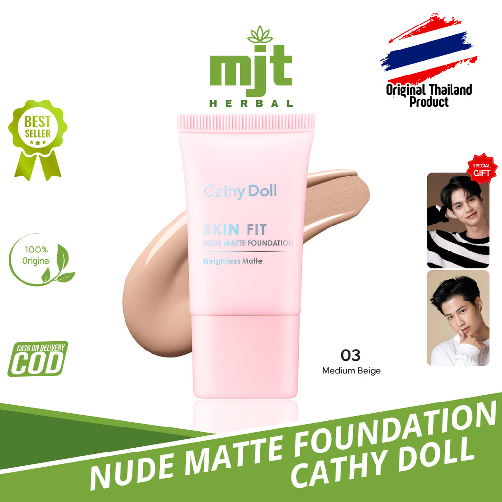 CATHY DOLL SKIN FIT NUDE MATTE FOUNDATION 15ML | FOUNDATION THAILAND