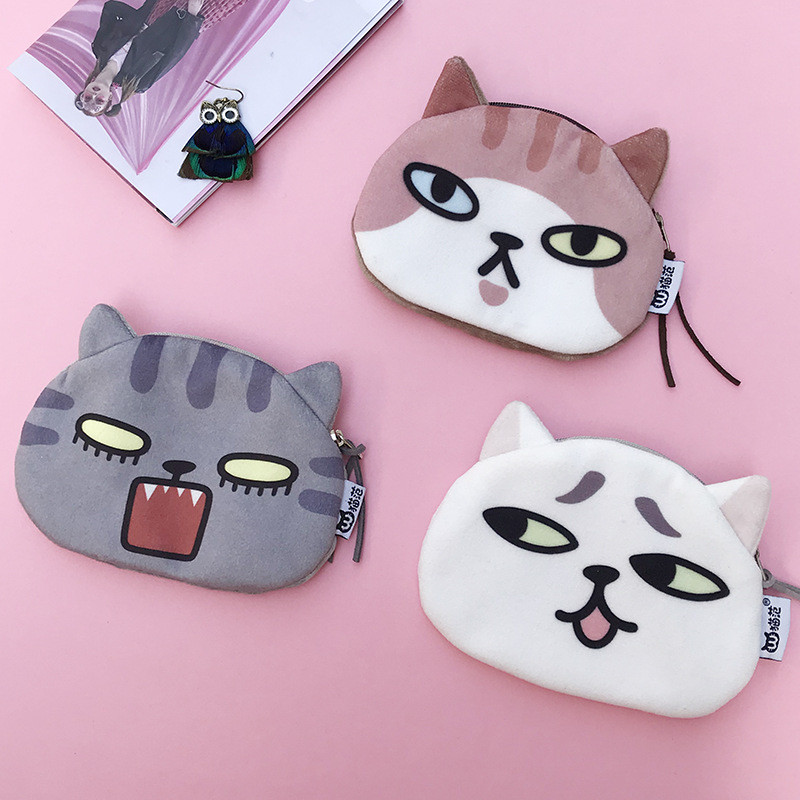 Pouch Karakter Kucing Lucu / Dompet Kecil Unik Cewek / Dompet Tempat Koin / Mini Pouch Cat Serbaguna