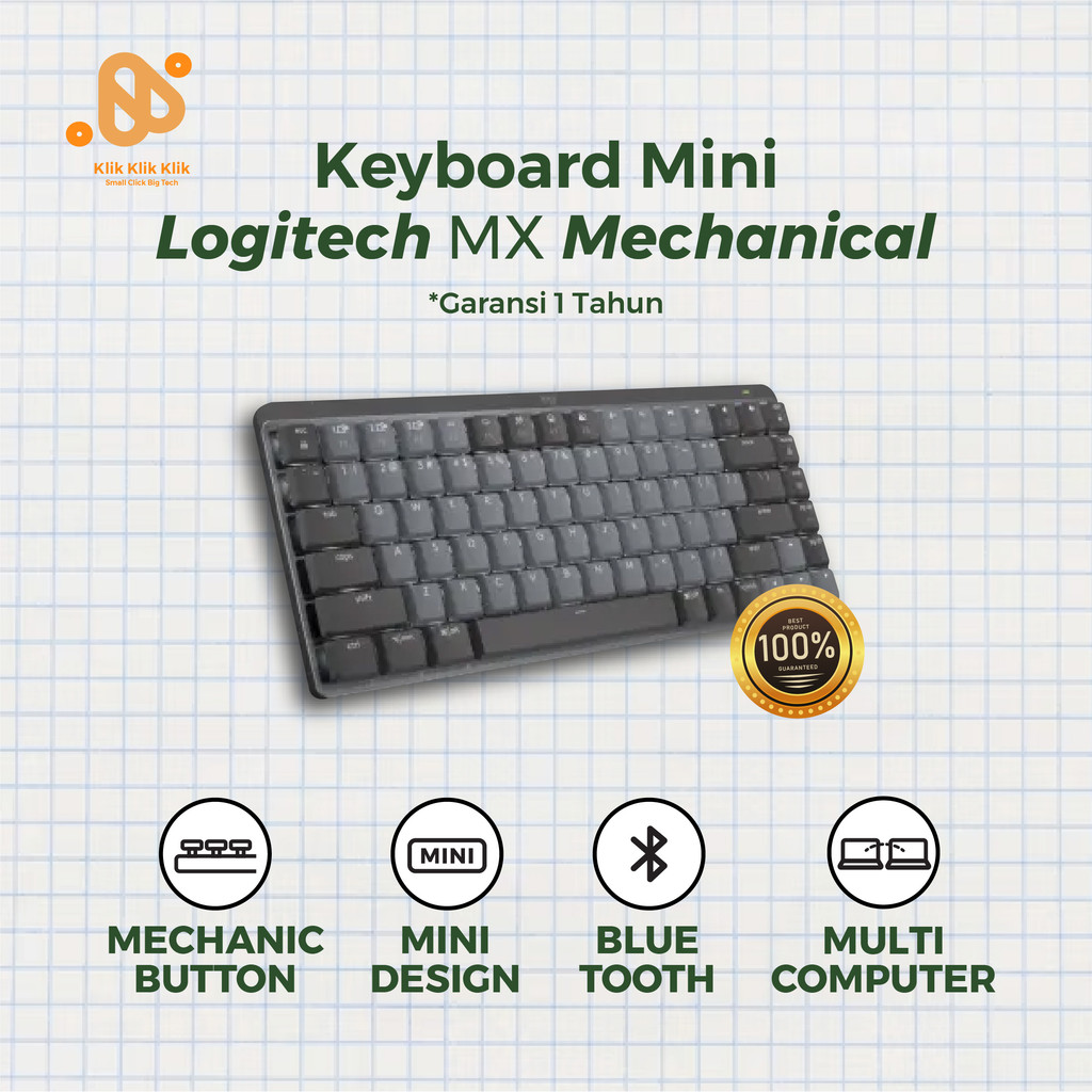 Logitech MX Mechanical Mini Wireless Keyboard Tactile Switch Backlit Illuminated Graphite USB-C