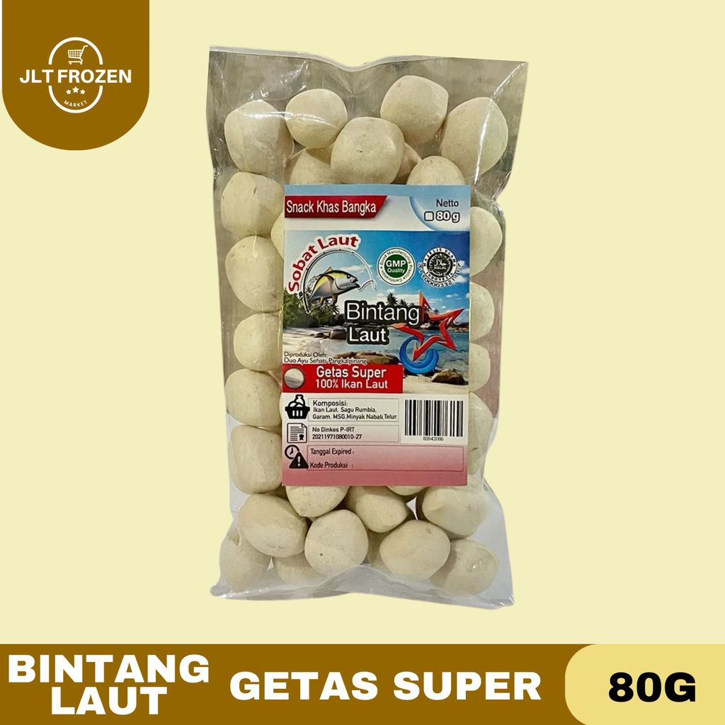 Bintang Laut Getas Super 80g / Kerupuk Getas / Sanck Khas Bangka / Sobat Laut (Sikok)