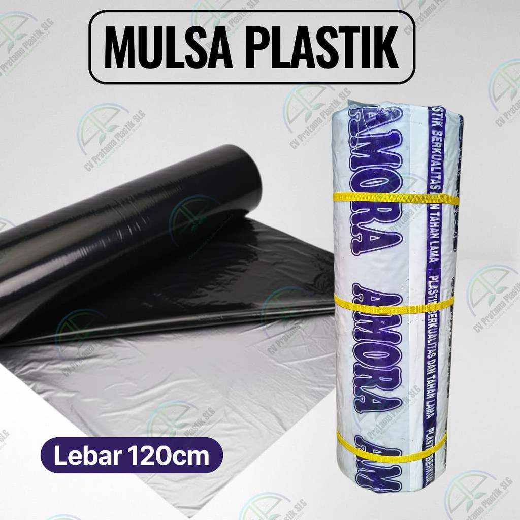 AMORA Plastik Mulsa Hitam Perak Lebar 60/120 CM 1 Roll