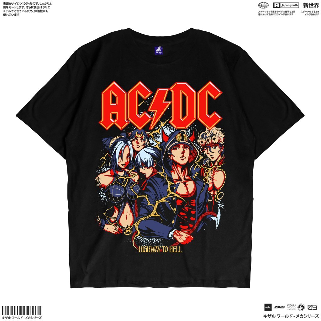 t-shirt KIZARU Kaos Band ACDC JOJO'S BIZARRE ADVENTURECOD