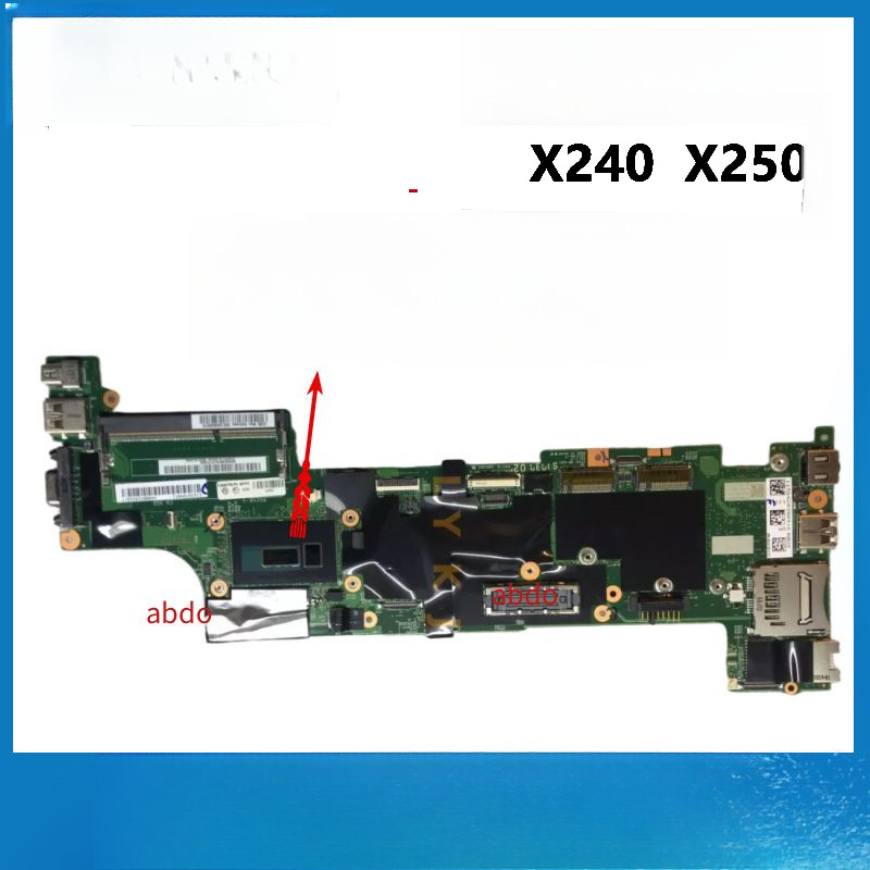 NM-A091 Mainboard.For Lenovo Thinkpad X240 X250 Laptop Motherboard.With 2980U I3 I5 I7 CPU.100% test