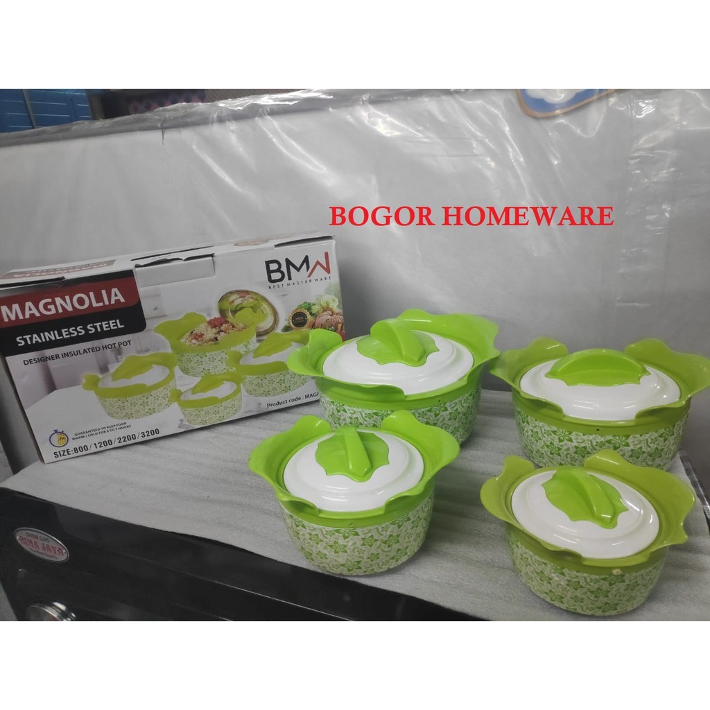 (KHUSUS GOJEK) MAGNOLIA FOOD WARMER SET 4 PCS STAINLESS STEEL