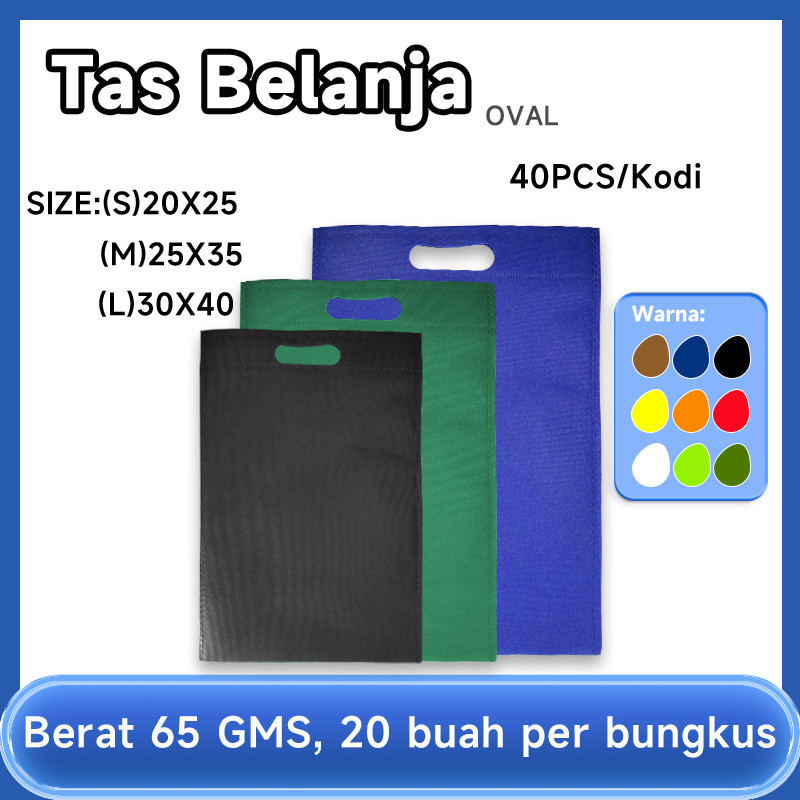 40PCS Tas Spunbond Ramah Lingkungan 20X25 25X35 30X40