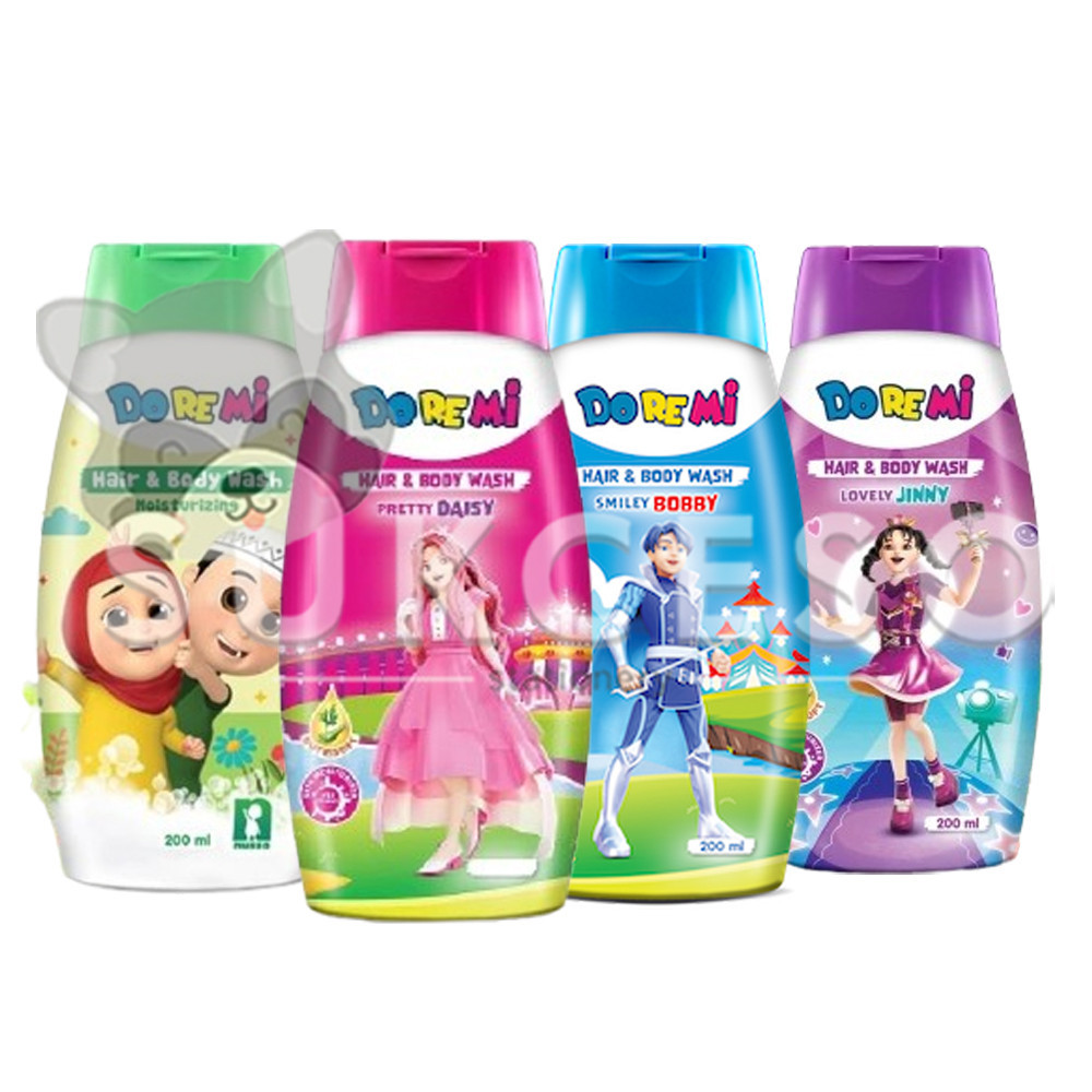 DOREMI Moisturizing Hair & Body Wash 200ml Botol / Refill - Sabun Mandi Anak