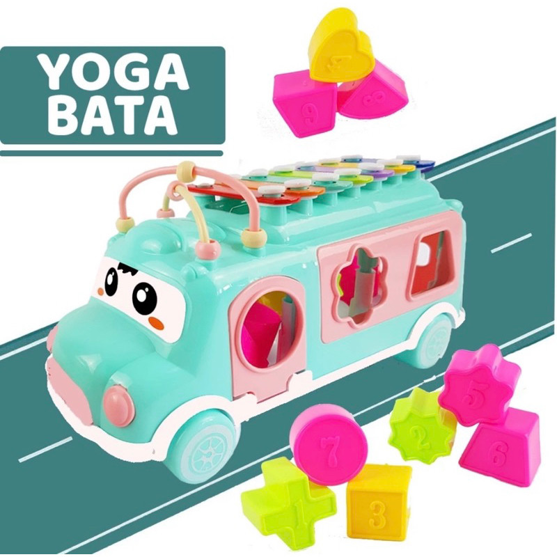 Mainan Edukasi Anak Xylophone Musik Bus / Mainan Music Bus Xylophone - YOGOBATA