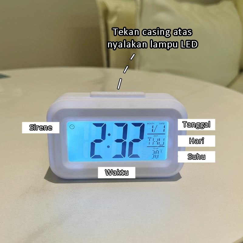 Jam Weker Meja Digital Minimalis / Jam Meja Lucu LED  ST8020 / Jam Digital Mini Alarm/