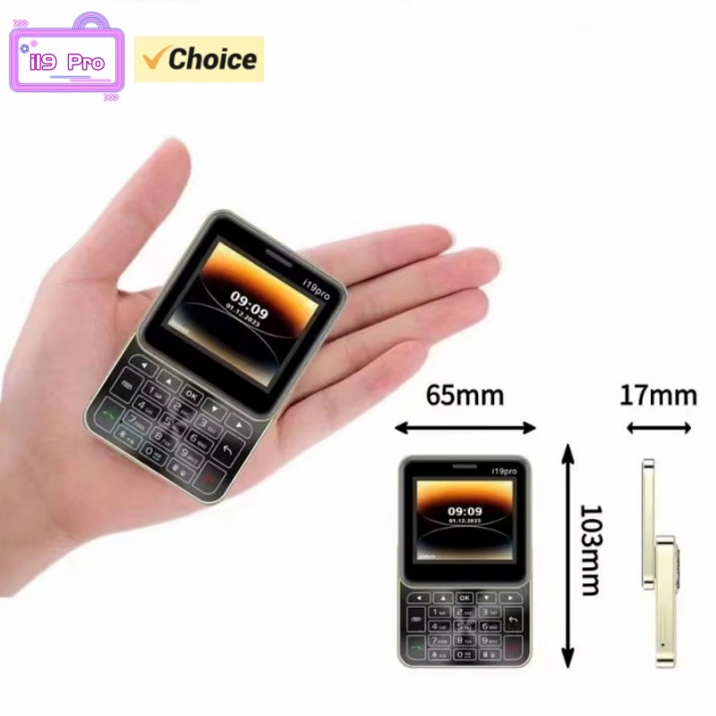 Mini i19 Pro Slider Phone 2.4ines Dual SIM Rotating Classic 2G Small Feature Phone Multicolor Flashl